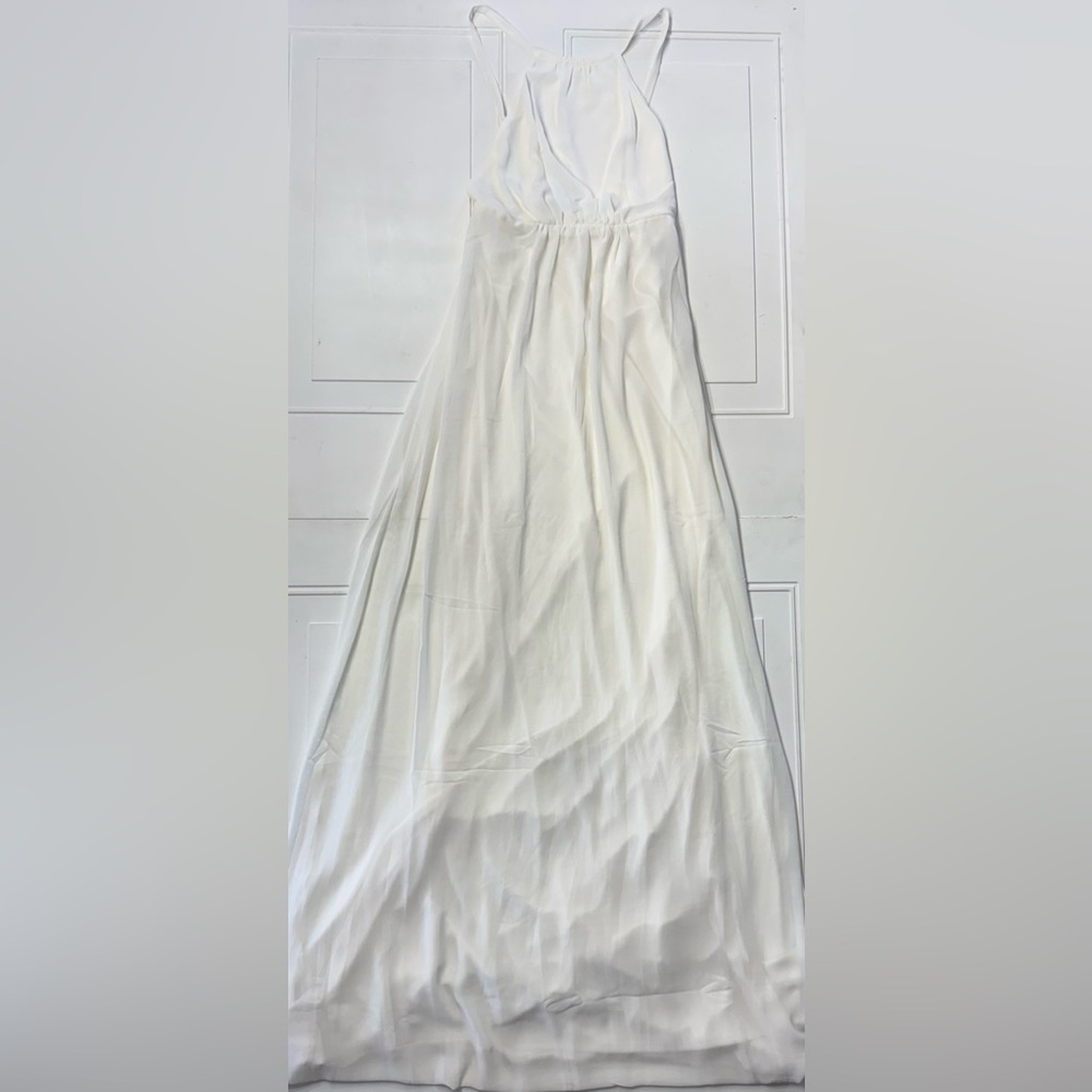 Show Me Your Mumu Amanda Maxi Dress Ivory White Bridal Size Small Chiffon